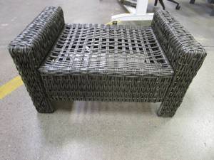 lot 460 image: 30 in x 20 in Laguna Point Brown Wicker Outdoor Patio Ottoman (MISSING CUSHION)