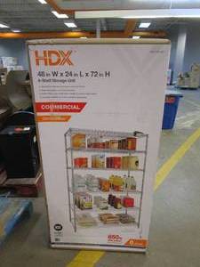 lot 462 image: Chrome 6-Tier Commercial Grade Heavy Duty Steel Wire Shelving Unit (48 in. W x 72 in. H x 24 in. D)