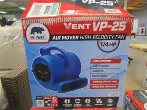 lot 473 image: B-Air 14 HP Air Mover Blower Fan for Water Damage Restoration Carpet Dryer Floor Home and Plumbing Use in Blue (OPEN BOX)