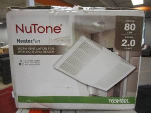 lot 485 image: Broan-NuTone 80 CFM Ceiling Bathroom Exhaust Fan with Light and 1300-Watt Heater (OPEN BOX)