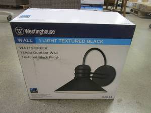lot 478 image: Westinghouse Wall Lantern Light Fixture in Black (62044) (OPEN BOX)
