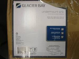 lot 561 image: Glacier Bay Rectangle Undermounted Bathroom Sink in White