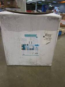 lot 566 image: Complete 22.875 in. x 23.5 in. White Utility Sink Set with Metal Hybrid Stainless Steel High Rise Faucet & Side Sprayer (OPEN BOX)