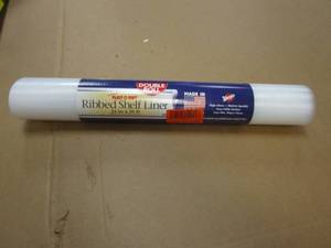 lot 573 image: Plast-O-Mat 24 in. x 20 ft. Clear Ribbed Shelf Liner