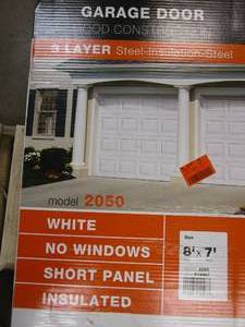 lot 578 image: Clopay Classic Collection 8 ft. x 7 ft. 6.5 R-Value Insulated White Garage Door (OPEN BOX)