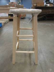 lot 564 image: International Concepts 24 in. Unfinished Wood Counter Stool