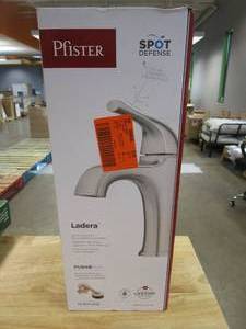 lot 609 image: Pfister Ladera 4 in. Centerset Single-Handle Bathroom Faucet in Spot Defense Brushed Nickel