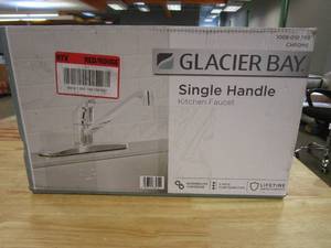 lot 612 image: Glacier Bay Single-Handle Standard Kitchen Faucet in Polished Chrome (OPEN BOX)