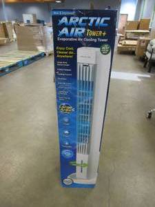 lot 628 image: Oscillating Tower 305 CFM 3 Speed Portable Evaporative Cooler for 100 sq. ft. (OPEN BOX)