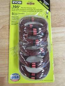 lot 633 image: RYOBI 0.105 in. x 13 ft. Pre-Cut Spiral Line (5-Pack)