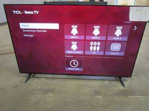 lot 1021 image: TCL - 50 Class 4-Series 4K UHD HDR Smart Roku TV (SCRATCH UPPER LEFT)