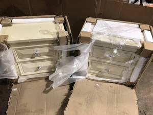 lot 42 image: 2 Lots of Picket House Furnishings Trent 2-Drawer Nightstand in White Customer Returns Returns See Pictures