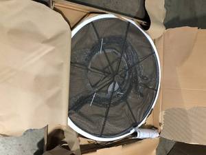 lot 44 image: StyleWell 42 in. Mix and Match Brown Mesh Metal Round Outdoor Patio Dining Table  Customer Returns Returns See Pictures
