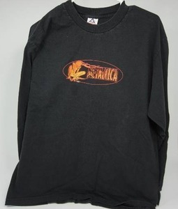 lot 32 image: Nostalgic METALLICA Long Sleeve Vintage T-Shirt Black XL Metallica Flames 1999 Band Tee By AAA