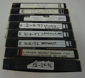 lot 84 image: (8) METALLICA VHS Recording From the 90s