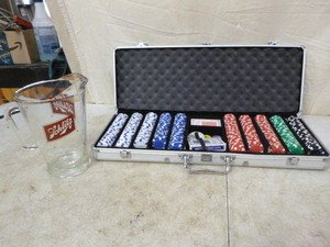 lot 48 image: Schlitz Pitcher and Poker Chips