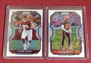 lot 3 image: (2) 2020 Prizm White Sparkle Cards - Chase Young Rookie