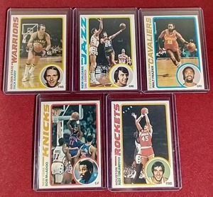lot 4 image: (5) 1978 Topps Basketball Cards - All HOFers