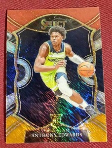lot 12 image: 2021-21 Select Anthony Edwards RedWhiteOrange Shimmer Rookie Card