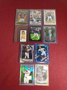 lot 19 image: (10) Baseball Rookie Cards - Nice Variety of Names & Brands