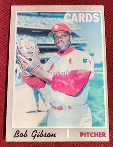 lot 20 image: 1970 Topps Bob Gibson Card