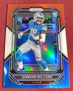 lot 21 image: 2022 Prizm RedWhiteBlue Jameson Williams Rookie Card