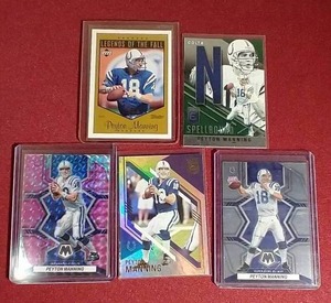 lot 25 image: (5) Peyton Manning Cards