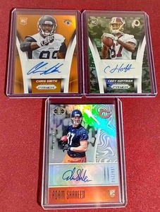lot 27 image: (3) Autographed & Numbered NFL Rookie Cards