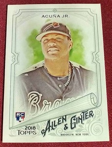 lot 46 image: 2018 Topps Allen & Ginter Ronald Acuna Jr. Rookie Card