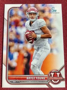 lot 50 image: 2022 First Bowman Bryce Young Card - #1 Draft Pick