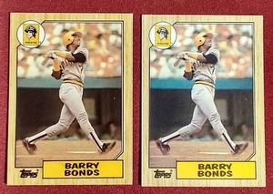 lot 57 image: (2) 1987 Topps Barry Bonds Rookie Cards