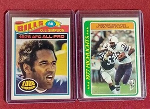lot 59 image: (2) O.J. Simpson Cards