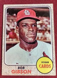 lot 73 image: 1968 Topps Bob Gibson Card