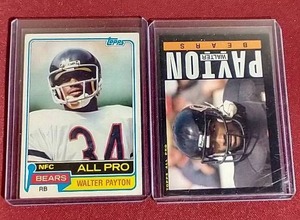 lot 77 image: (2) Walter Payton Cards