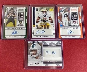 lot 93 image: (4) NFL Autograph Rookie Cards