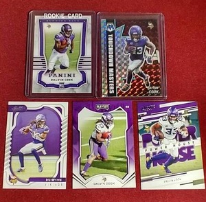 lot 117 image: (5) Dalvin Cook Cards - 1 Rookie