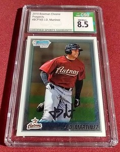 lot 118 image: 2010 Bowman Chrome JD Martinez 1st Bowman Card - CSG 8.5