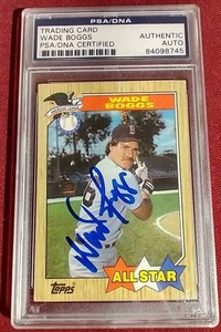 lot 139 image: Autographed Wade Boggs 1987 Topps Card - PSADNA Certified & Slabbed