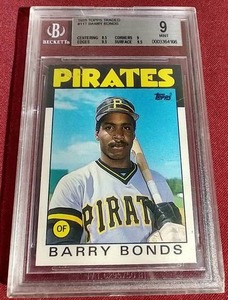 lot 168 image: 1986 Topps Traded Barry Bonds Rookie Card - BGS 9