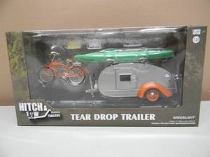lot 36 image: GREENLIGHT 124 SCALE HITCH & TOW TRAILERS TEAR DROP TRAILER - NICE - NEW IN BOX - AWESOME PIECE - SEE PICTURES