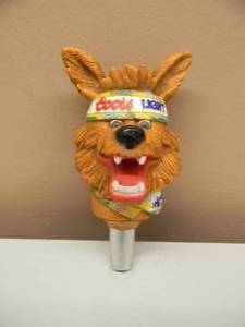 lot 3 image: Rare - Vintage Coors Light Beer Wolf Tap Handle w Bandana and Scarf - AWESOME FANTASTIC PIECE - NICE - SEE PICTURES