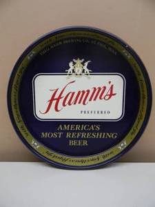 lot 5 image: VINTAGE HAMMS PREFFERRED METAL BEER SERVING TRAY AMERICAS MOST REFRESHING BEER - NICE - FANTASTIC PIECE - APPROX 13 - SEE PICTURES