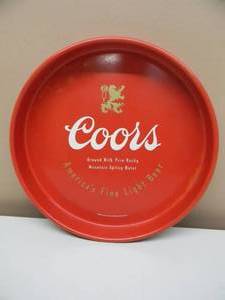 lot 16 image: VINTAGE COORS AMERICAS FINE LIGHT BEER METAL BEER SERVING TRAY - NICE - COOL OLD SCHOOL PIECE - APPROX 13 - SEE PICTURES