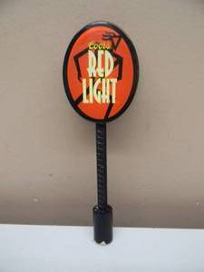 lot 17 image: RARE - VINTAGE COORS RED LIGHT TAP HANDLE - NEW OLD STOCK - NICE - VERY COOL PIECE - APPROX 9 - SEE PICTURES
