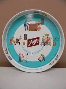 lot 21 image: VINTAGE SCHLITZ BEER METAL BEER SERVING TRAY real gusto in a great light beer - NICE OLD SCHOOL PIECE - APPROX 12 - SEE PICTURES