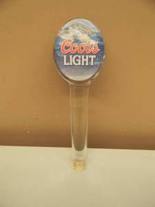 lot 29 image: NEW OLD STOCK - COORS LIGHT ACRYLIC TAP HANDLE W  ETCHED MOUNTAINS - COOL PIECE - NICE - APPROX 10 - SEE PICTURES