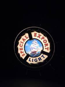 lot 33 image: VINTAGE Special Export Beer Ships Wheel Lighted Sign - G Heileman Brewing - NICE - WORKS - GREAT OLD SCHOOL PIECE - APPROX 20 - SEE PICTURES