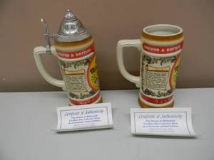 lot 36 image: VINTAGE 1999 LIMITED EDITION Old Milwaukee Beer Lidded & Unlidded Stein Mug WCOA  - THE HOUSE OF WIEBRACHT - NICE - GREAT SET - SEE PICTURES
