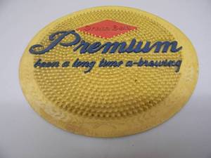 lot 45 image: Vintage Grain Belt Premium Beer Rubber Bar MatDrink Mat - MINNEAPOLIS BREWING CO. - AWESOME OLD SCHOL PIECE - APPROX 9 - SEE PICTURES