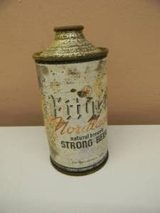 lot 46 image: RARE - VINTAGE Fitgers Nordlager CONE TOP BEER CAN, Fitger Brewing Duluth MN - GREAT PIECE - SEE PICTURES